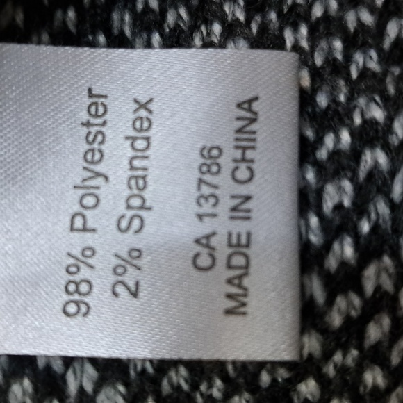 2X France Model Ladies Grey/ Black and White Xtra long soft sweater. - Picture 3 of 7